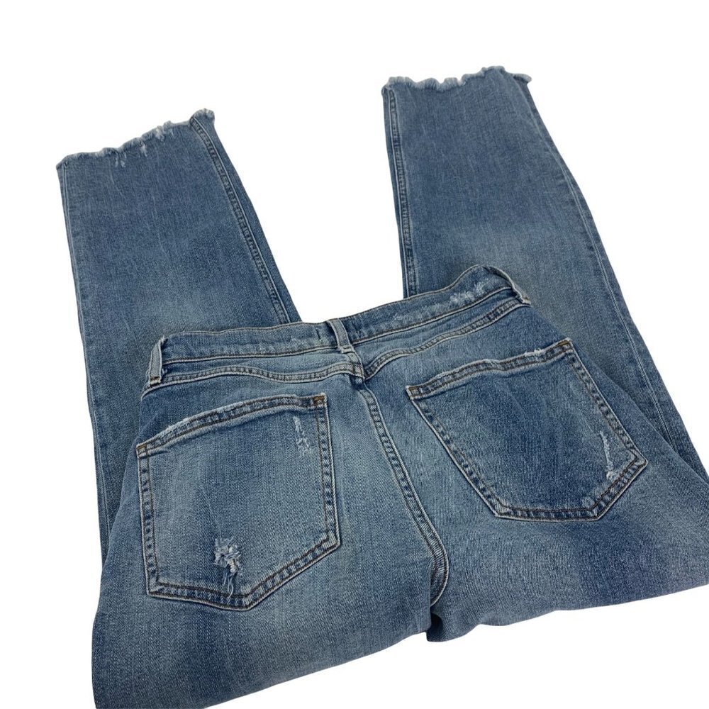 * River Island Bella Straight Leg Jeans UK 10 Frayed Hem Medium Wash - Picture 4 of 16